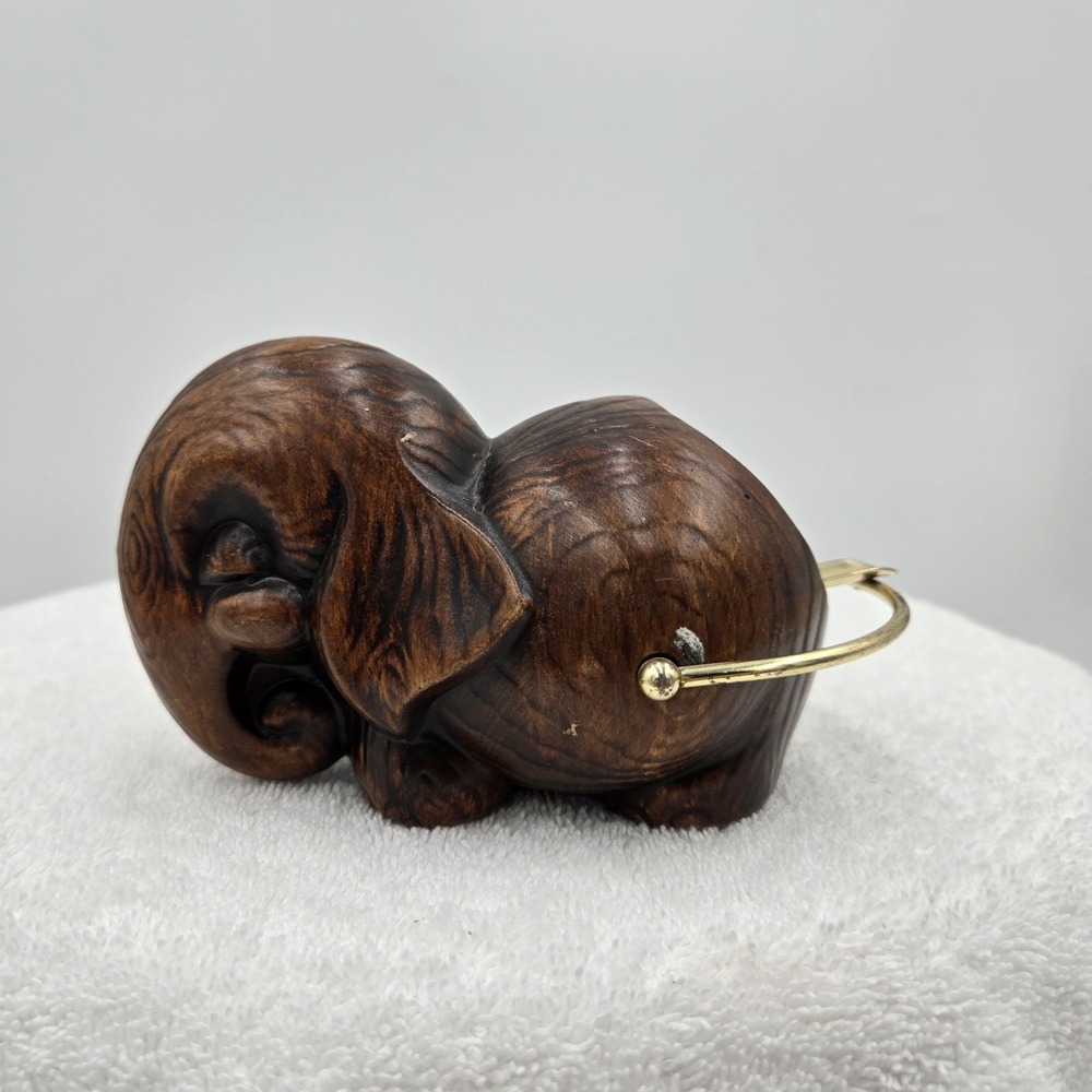 Treasure Craft 1969 MCM Ceramic Ashtray Planter Vintage Ceramic Brown Elephant